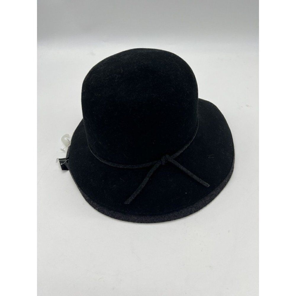 Callanan 100% Wool black hat NWT tie detail